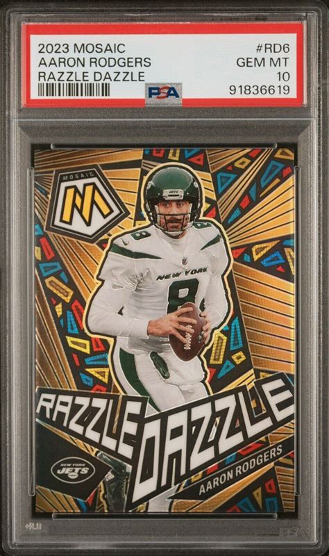 Aaron Rodgers Panini Mosaic Razzle Dazzle Case Hit Psa Gem New