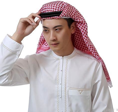 Amorar Arabische Kopftuch der Männer islamische Print Schal Turban