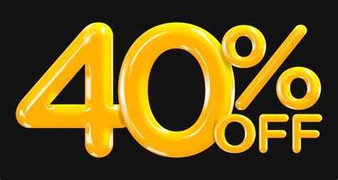 Premium Vector 40 Percent Off Discount Creative Composition Of Golden