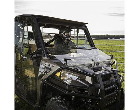 Lock And Ride® Pro Fit Hard Coat Poly Flip Down Windshield Polaris