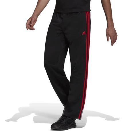 Adidas Mens Essentials Warm Up Open Hem 3 Stripes Tracksuit Bottoms