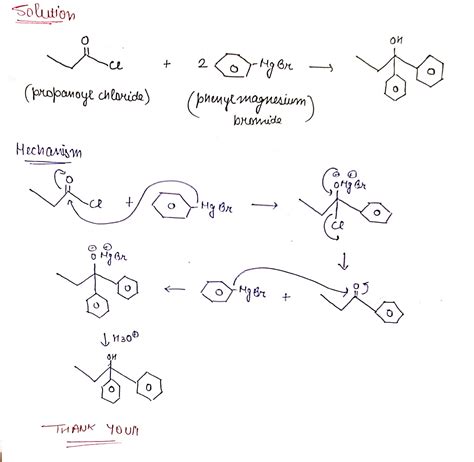 [Solved] Part A Draw a mechanism for the reaction of propanoyl chloride ...