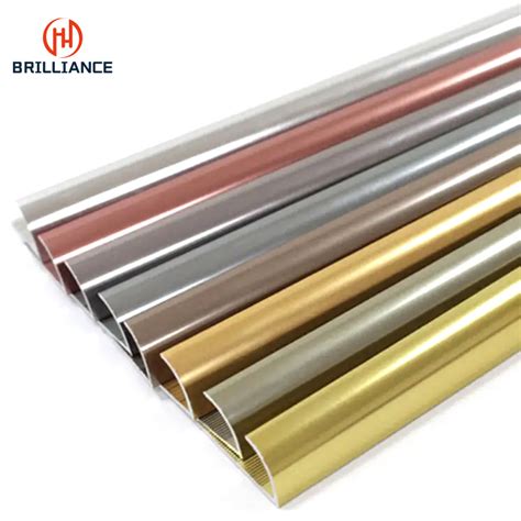 6063 Polish Golden Aluminum Corner Tile Trim Brass Edge Trim Strip