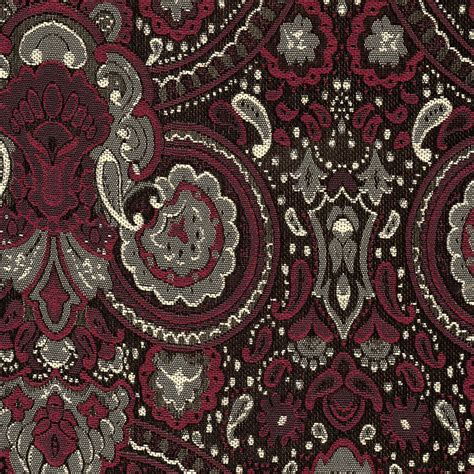 Fabric Polyester Jacquard RT7817E 002 Paisley Burgundy Richard Tie