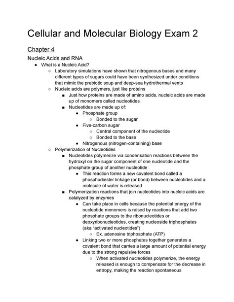 Cell Biology Exam 2 Lecture Notes 3 5 Cellular And Molecular