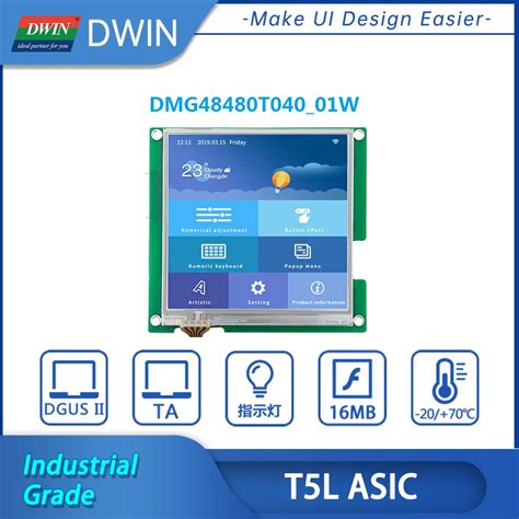 Dwin 4 Inch 480 480 Resolution Hmi Industrial Grade Ips Tft Lcd Smart