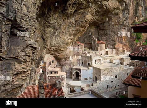 Inside the ancient Sumela monastery - originally Greek orthodox - near Trabzon, north-west ...