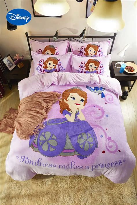 Cute Disney Sofia Princess 3d Printed Flannel Bedding Sets Twin Full