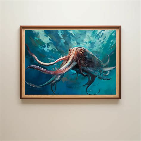 The Giant Squid Printable Wall Art Featuring a Giant Squid ...