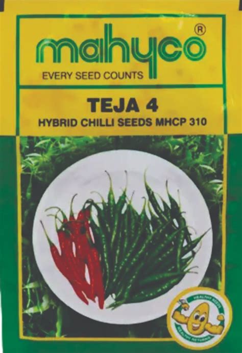 Green Teja 4 Mahyco Hybrid Chilli Seed Packaging Type Pouch