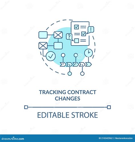 Seguimiento De Cambios De Contrato Concepto Icono Ilustración del