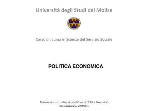 Slides Lezione 13 Di Politica Economica Docsity