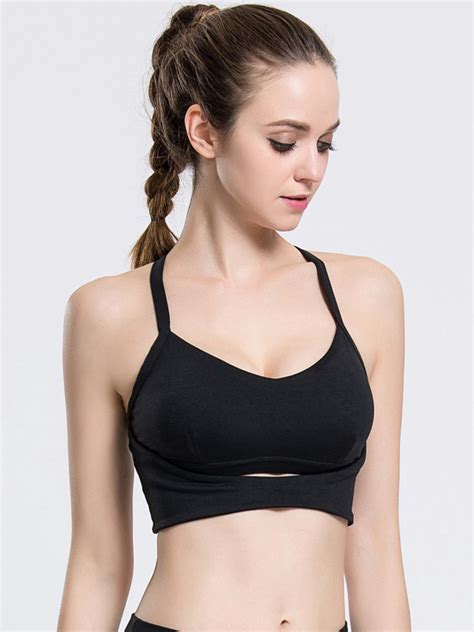 Criss Cross Back Gym Bra Shein Sheinside