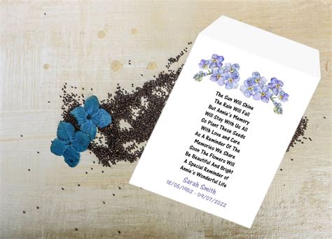 Forget Me Not Seed Poem Watercolour Blooming Memories