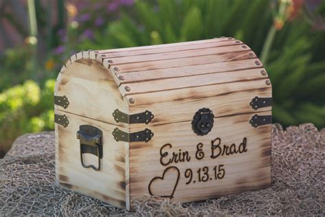 Medium Rustic Wedding Card Box Treasure Chest