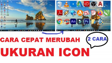 Cara Merubah Ukuran Icon Di Desktop Windows 10 Dengan Cepat Youtube