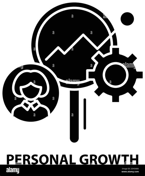 Personal Growth Icon Black Vector Sign With Editable Strokes Concept