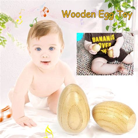 Kabi 6Pcs Wooden Egg Shakers Percussion Eggs Maracas Musical Instrument