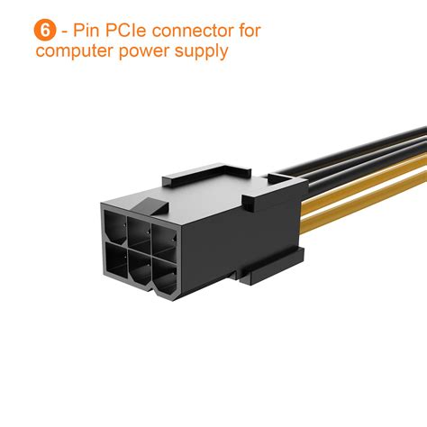 Pcie Cable For 6 Pin Pcie Adapter To 8 Pin Pcie Cable 2 Pack 6 Pin To 8 Pin