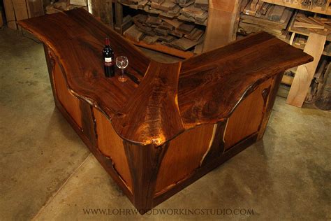 Live Edge Walnut Bar Lohr Woodworking Studio