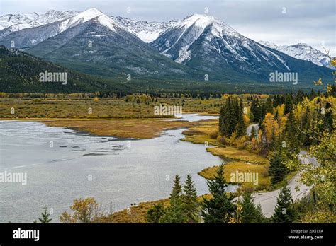 The Beautiful Autumn Landscape With The Lake And Mountains Canadian