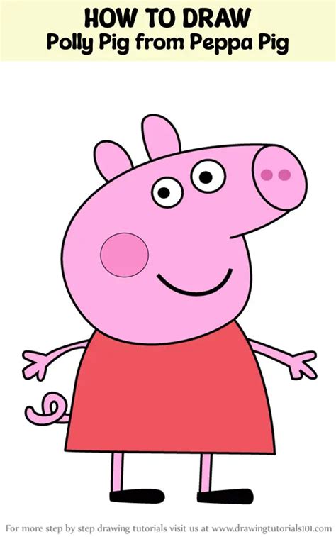 How To Draw Polly Pig From Peppa Pig Peppa Pig Step By Step