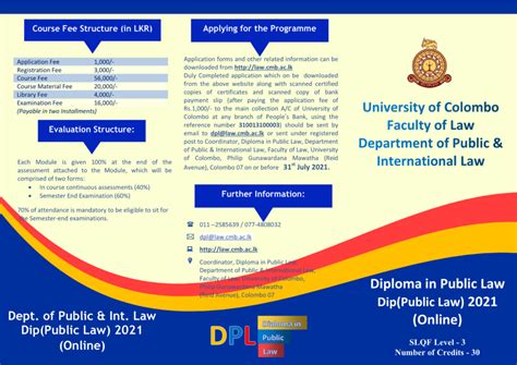 Diploma In Public Law 2021 Faculty Of Law University Of Colombo