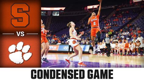 Syracuse Vs Clemson Condensed Game Acc Womens Basketball