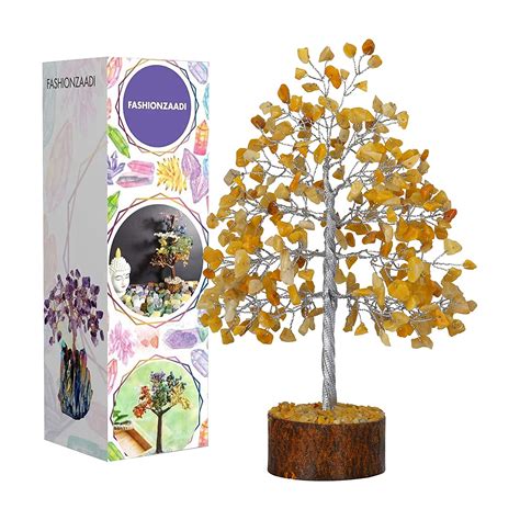 Buy FASHIONZAADI Yellow Aventurine Gemstone Tree For Feng Shui Bonsai