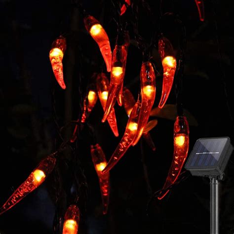 Amants Solar Chili String Lights Red Chili Pepper String Lights