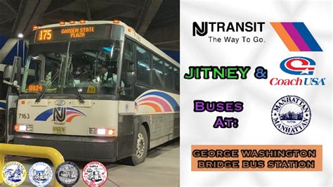 NJTransit Jitney Coach USA Buses At George Washington Bridge Bus