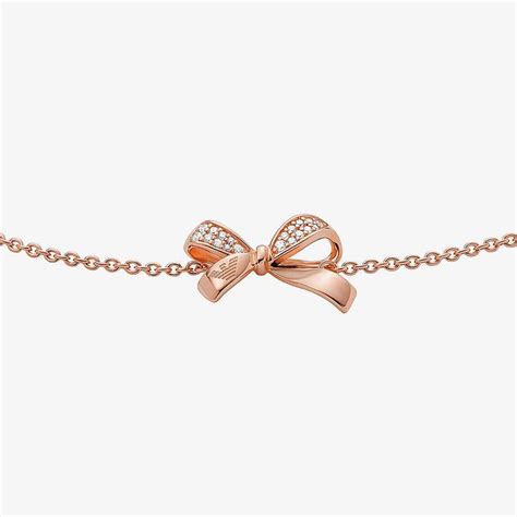 Emporio Armani Sentimental Rose Gold Tone Bow Bracelet Eg