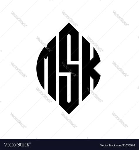 Msk Circle Letter Logo Design Royalty Free Vector Image