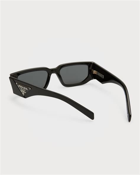 Prada Mens Triangle Logo Bicolor Rectangle Sunglasses Neiman Marcus