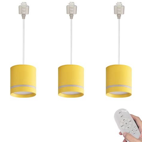 FSLiving Remote Control 7W LED Track Linear Look Yellow Pendant Lights