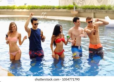 Portrait Sexy Bikini Pool Party Enjoy Stock Photo Shutterstock