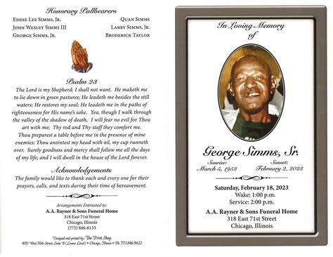 George Simms Sr Obituary Aa Rayner And Sons Funeral Homes