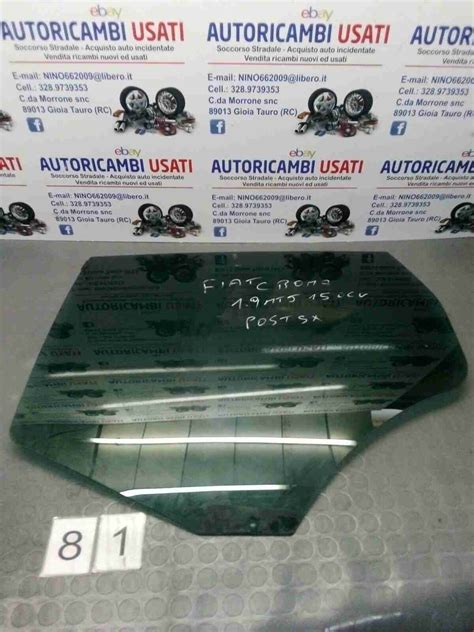 VETRO SCENDENTE POSTERIORE SINISTRO FIAT CROMA 2010 OSCURATO NERO NCR