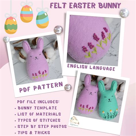 Easter Pdf Pattern Bunny Sewing Tutorial Easter Bunny Egg Inspire