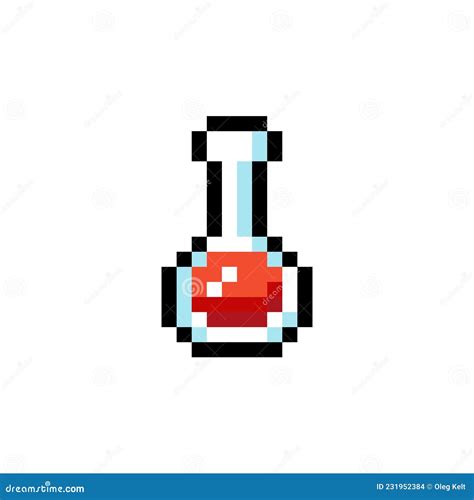 Red Potion 8 Bit Pixel Graphics Icon Pixel Art Style Game Assets 8