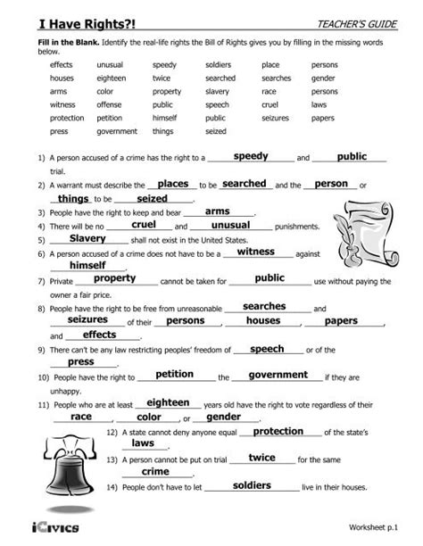 Icivics Do I Have A Right Answers Key Icivics Worksheet P 1