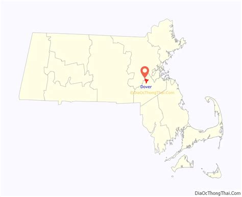 Map of Dover CDP, Massachusetts