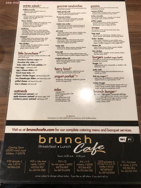 Menu At Brunch Cafe Niles Niles