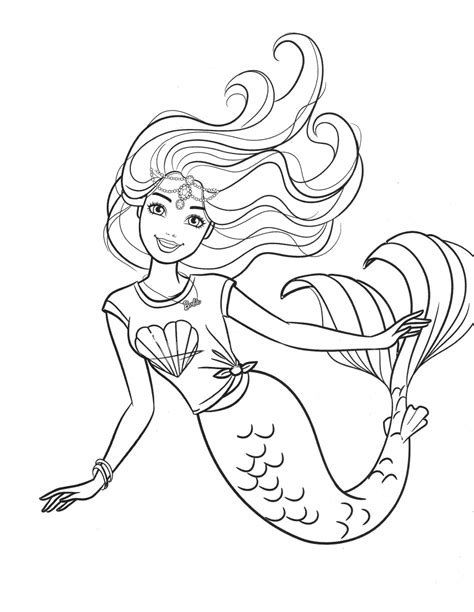 Beautiful mermaid Barbie coloring pages - YouLoveIt.com