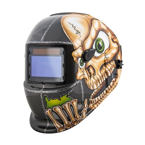 Auto Darkening Solar Powered Welding Helmet w Skull Graphics | Titan ...