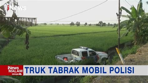 Sopir Mengantuk Truk Tronton Tabrak Mobil Dinas Polisi Di Jalur