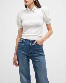 Wornontv Rhiannons White Embellished Collar Top And Red Leather Pants