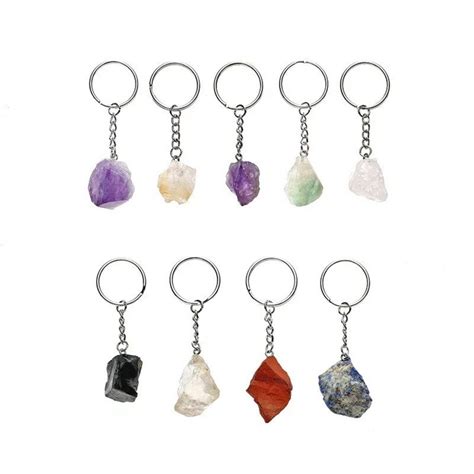 Natural Stone Keychain Etsy