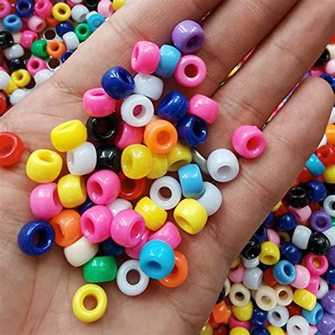 Snapklik Amaney 1000 Pieces 6x9mm Pony Beads Mixed Colors Big