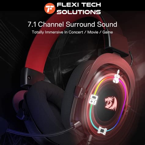 Redragon H510 Zeus X Rgb Wired Gaming Headset 71 Surround Sound Memory Foam Ear Pads Flexi Tech